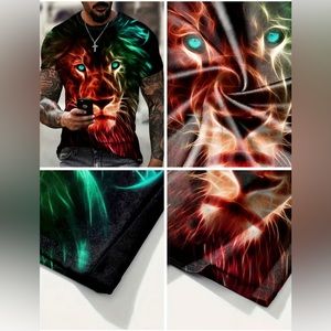 🔥Stylish lion pattern 3D print t-shirt🔥